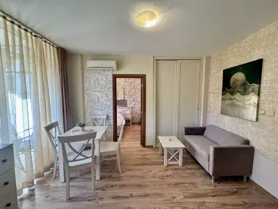 гостинная комната в диваном и телевизором