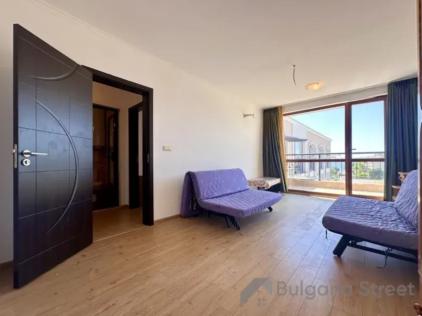 Villa Astoria | Двокімнатна квартира з видом на море: вітальня, кухня